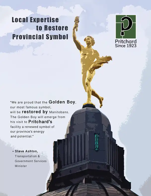 The Golden Boy in Winnipeg and Pritchard Machine